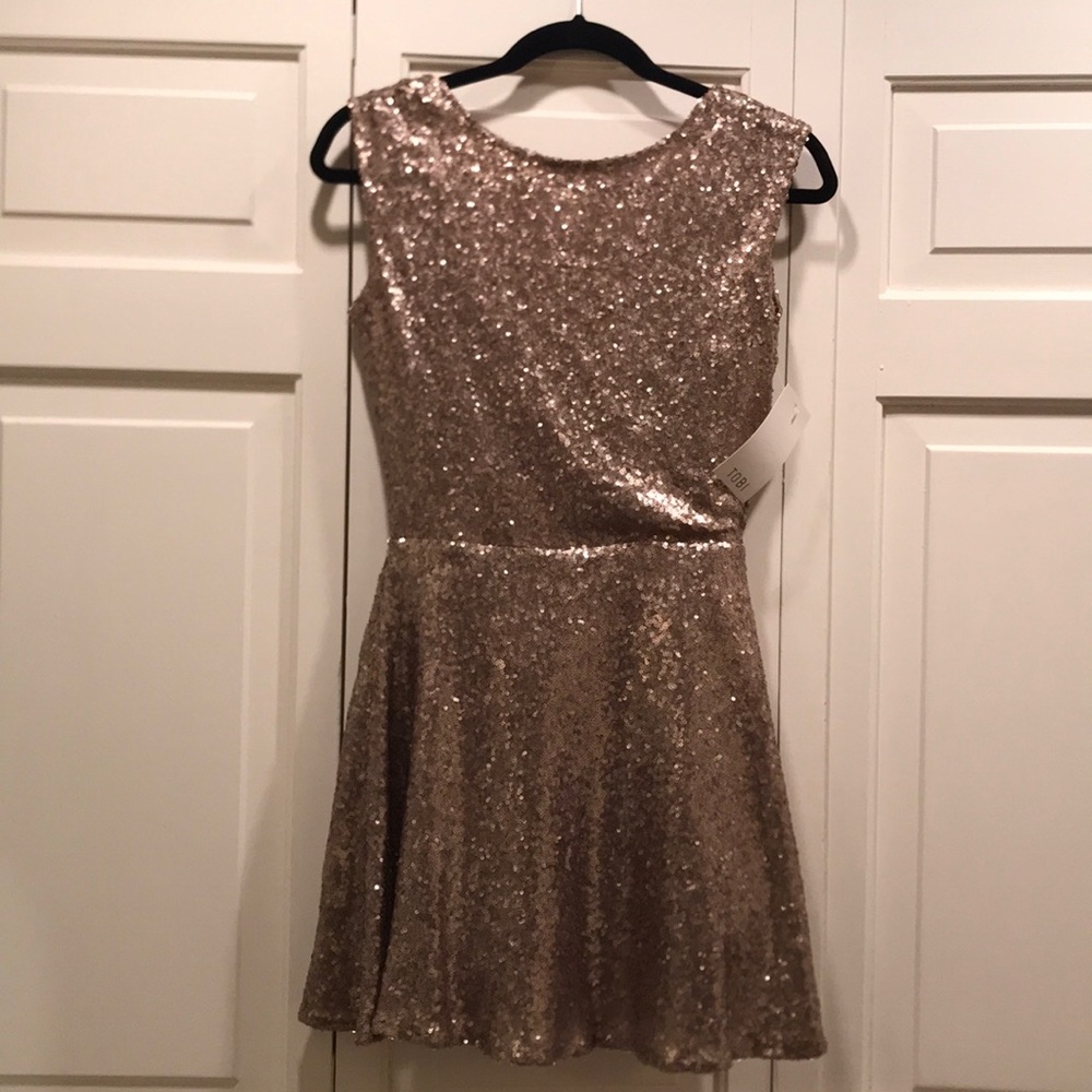 Gold Sequin Party Dress